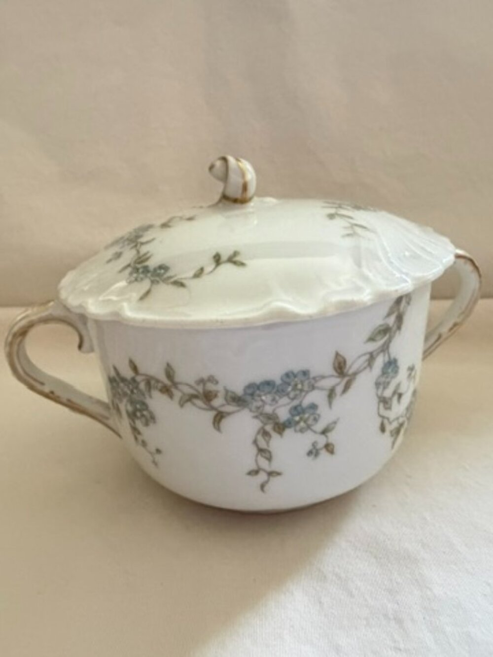Vintage Limoges Porcelain Lidded Sugar Bowl - Picture 2 of 12